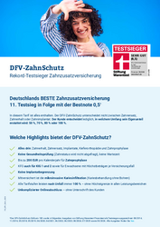 Produktinformationsblatt Zahnzusatzversicherung